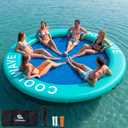 COOLWAVE Inflatable Water Hammock, Round Floating Dock for Adults | Heavy-duty water hammock float with cooling mesh center, Floating hammock for lake pool parties, Pet Friendly, Boat accessory, 12 ft