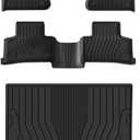 3W Floor Mats and Cargo Liner Compatible for Mercedes Benz GLC (Not Fit Coupe) 2023 2024 2025, TPE All Weather Custom Fit Floor Liner and Cargo Mats 1st 2nd Rows Car Mats and Trunk Liner Black