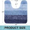 Arotive Microfiber Bathroom Rugs, Shaggy Soft and Absorbent Contour Toilet Rugs, Non-Slip, Thick Plush Machine Washable Dry Bath Mats for Toilet Base, 20x20, Blue, U-Shape