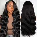 IWISH 5x5 HD Lace Front Wig Pre Plucked 28 Inch Human Hair Body Wave Lace Closure Glueless Wigs for Women Natural Black Color 12A Brazilian Virgin Hair