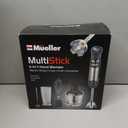 Mueller Multistick 5-in-1 Immersion Blender Handheld, 12 Speed Hand Mixer - Turbo Boost, Heaviest Duty Copper Motor, Titanium Blades Hand Blender, Milk Frother Wand, Whisk, Beaker, Chopper, Grey (Gray)