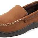 Zigzagger Men's Moccasin Slippers Memory Foam House Shoes, Indoor and Outdoor Warm Loafer Slippers Size 8