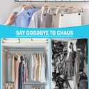 Closet Rods for Hanging Clothes, 17 to 40 Inch Adjustable Metal Closet Rod, Heavy Duty Closet Poles for Wardrobes, Closet, Laundry, Bathroom, Windows, Easy Installation, Silver