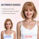 TESS Clip in Bangs Real Human Hair 360 3D Cover Clip on Bangs for Women Daily Wear Natural Look 10 Inch Wispy, Medium Brown