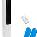 Evaporative Air Cooler 41" with Remote, Tower Fan for Bedroom Office, Portable Air Conditionerswith 3 Speeds, 70 Oscillating Bladeless Swamp Cooler, Ice Pack, 12H Timer, Removable Water Tank