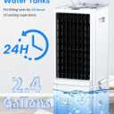 Windowless Air Conditioner w/4 Mode,3 Speed, Waterless Alert,2.4-Gal Tank for 24H Cooling, 12H Timer Swamp Cooler Air Conditioner, 20FT Remote,70° Auto Swing Evaporative Air Cooler for Bedroom