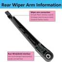 Rear Wiper Blade Arm Set Replacement for Buick Envision 2021 2022 2024 Back Glass Wipers, Factory OE Style Rear Windshield Wiper Arm & Wiper Blade