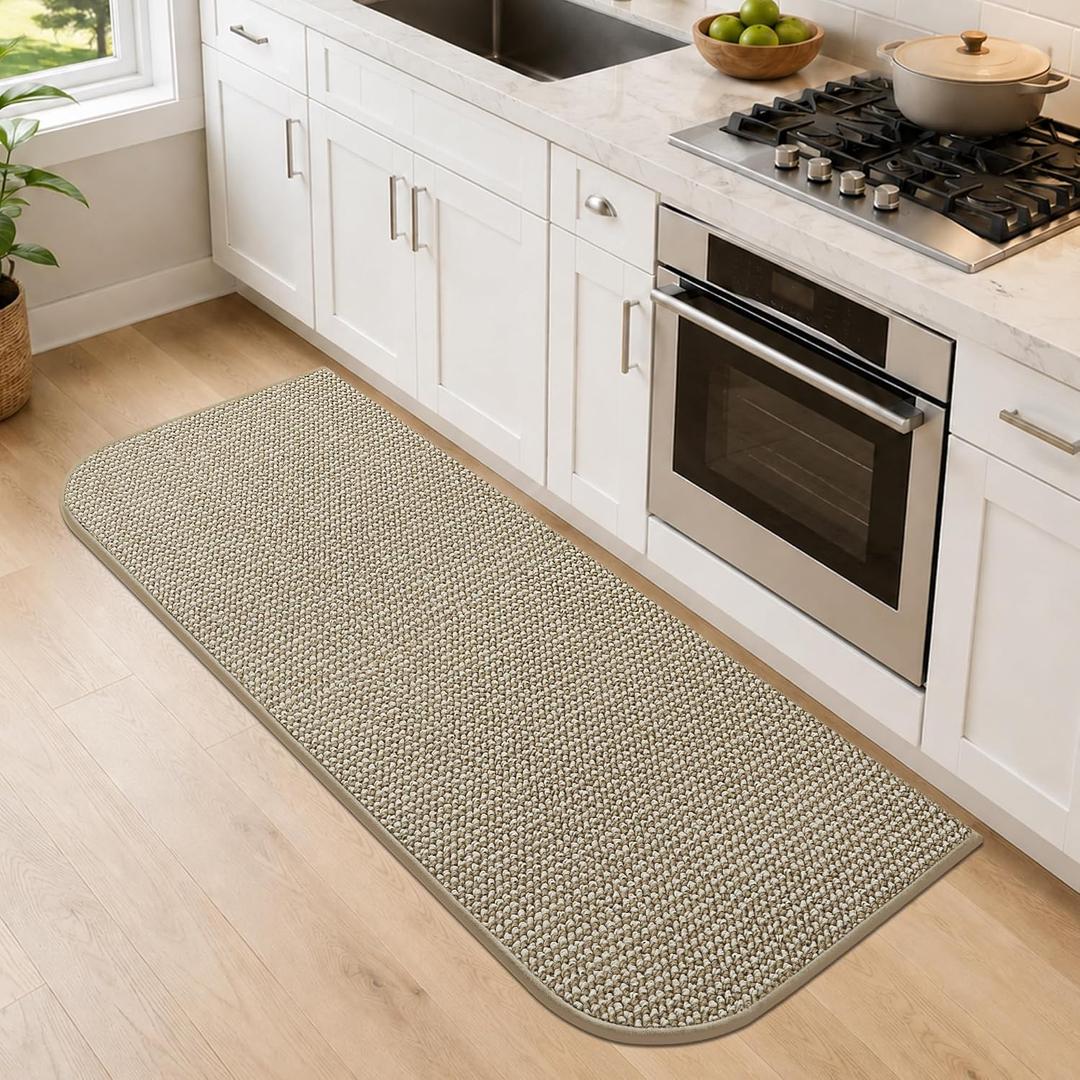 COSY HOMEER Half Moon Kitchen Rug Non-Slip Washable Kitchen Sink Mat, 24" × 60"