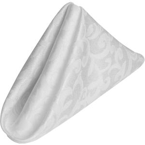 Ultimate Textile Somerset Damask White Cloth Napkins - 17" x 17" (Set of 12) Wrinkle & Stain Resistant Polyester, Machine Washable for Weddings & Events