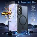 2 x OWKEY for Samsung Galaxy S25 Edge Case 6.7'', Magnetic S25 Edge Case for Magsafe with Tempered Glass Screen, [Shockproof Military] Translucent Back Slim Bumper Cover Phone Case s25 Edge, Black