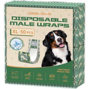 Dog Diapers Male,50 Count X-Large Adjustable Male Dog Diapers Disposable, Dog Belly Bands for Doggie & Puppy, Male Dog Wraps, Super Absorbent & Wetness Indicator