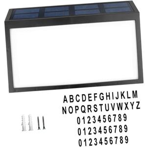 Solar Powered Address Sign Lamp House Number Light with Bright White Led Durable Material Easy Installation for Outdoor Use Illuminates House Address at Night