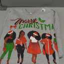 Black African American Santa Apparel Christmas Melanin Women Sweatshirt. L