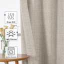 Chyhomenyc Curtains 63 Inch Length 2 Panels, Light Filtering Faux Linen Slub Textured Soft Airy Living Room Curtain, Elegant Rod Pocket Window Curtains for Bedroom, Each 42Wx63L, 2PCS, Linen Color