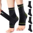 Ankle Brace for Sprained Ankle 1 Pair, High Elasticity Ankle Support for Women Men, Compression Socks for Plantar Fasciitis Relief, Foot Sleeves for Achilles Tendonitis Pain Relief, Green S