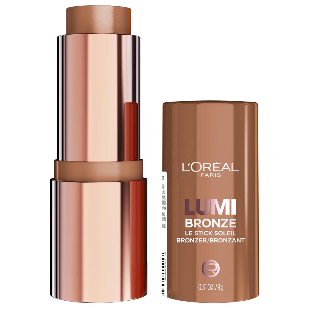 L'Oreal Paris Lumi Bronze Le Stick Soleil Bronzer Stick, Cream-To-Powder Bronzer For A Sunkissed Face Makeup Glow