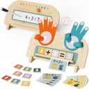 Montessori Math Toy for Kids 3-5, Double-Sided Finger Counting Board with Writing Board & Number Blocks, Preschool Learning Toy for Addition & Subtraction, Educational Gift