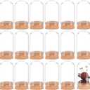 BENECREAT 30 Pack 20ml Glass Jars Bottles, Glass Display Cloche Dome Decoration Bottles 1.95x1.2" with Cork Stoppers for Party Favors, Arts Projects, Home Decoration