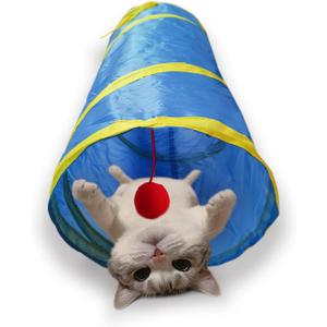 Cat Tunnel Tube ToysTunnels for Indoor Cats, 2 Way Collapsible Interactive Toy with Balls for Rabbits, Kittens, Ferrets, Puppy