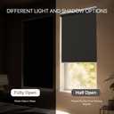 GENIMO 100% Blackout Roller Window Shades, Window Blinds Cordless with Thermal Insulated, UV Protection Fabric, Mini French Door Blinds for Home, Bedroom, Office, Black, 34" W X 72" H