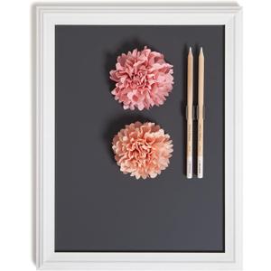 U Brands Magnetic Chalkboard with Decorative Frame, Office Supplies, Includes Magnets and Chalk Pencils, 11 x 14