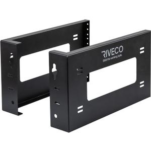 RIVECO 4U Open Frame Rack Wall Mount & Desktop Mount, No Assembly Required Server Rack for Network Equipment & Data AV HiFi Stereo Gaming Electronics Shelf
