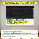 2" Slats Wood Blinds for Indoor Windows: Cordless Solid Wooden Blind&Shades, 31.5"W x 64"H