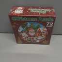 72Pcs Christmas Puzzle for Kids Large Round Floor Puzzles Santa Snowman Elk Jigsaw Puzzles for Holiday Party Favors Supplies