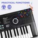 61 key keyboard Piano,Portable Electronic Digital Piano,Built In Dual Speakers,External Microphone,Power Plug,Rich Teaching Content,Multi-Functional Electronic Piano Suitable For Beginners iiw88