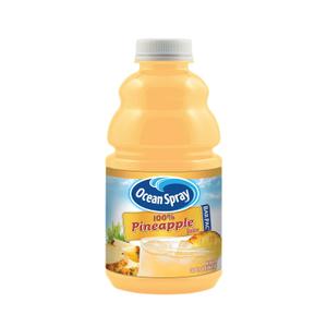 Ocean Spray BarPac Mixer Bottle, 100% Pineapple, 32 Ounce (Pack of 12) (EXP 08/04/26)