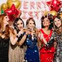 Merry Christmas Balloon Banner, 16 Inch Rose Gold Sign, Foil Balloons for Christmas Party Decorations, Theme Birthday Party Decorations