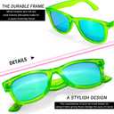 FancyPink Retro Mirrored Polarized Sunglasses for Women w UV400 Protection