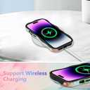 XIZYO Case for iPhone 13 Pro, Colorful Retro Oil Painting Flower Cute Floral Aesthetic Curly Wave Frame Hybrid Protective 2-Layer Hard Shell Soft TPU Shockproof Cover Women Girls-Rose Flower/Blue