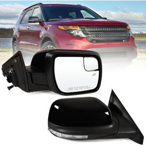 Right Passenger Side Mirror Fits 2011-2019 Ford Explorer With Power Heated Turn signal And Puddle LightWithout Power Folding 7Pins Replaces GB5Z17682BA,BB5Z17682BA,FO1321554