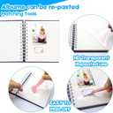 Kids Scrapbook Self Adhesive Photo Album 25 Pages Hard Cover DIY Photo Album for Instant Camera Print Paper with DIY Accessories (White)