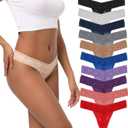 Lace Thongs For Women Plus Size Sexy Underwear T Back Stretch Womens Thongs Underwear 5/6/10 Pack (S)