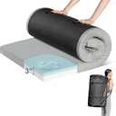 Memory Foam Camping Mattress Pad, CertiPUR-US Waterproof Portable Roll Up Mattress for Adults, Thick Floor Sleeping Mat Pad for Car Truck Tent with Travel Bag, Single（75"X 30" X 3")