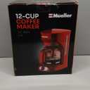 MUELLER HOME 12-Cup Red Coffee Maker - Perfect for Home or Office, Borosilicate Carafe, Auto-Off, Reusable Filter, Anti-Drip, Keep-Warm Function, Clear Water Level Window, Red Kitchen Accessories