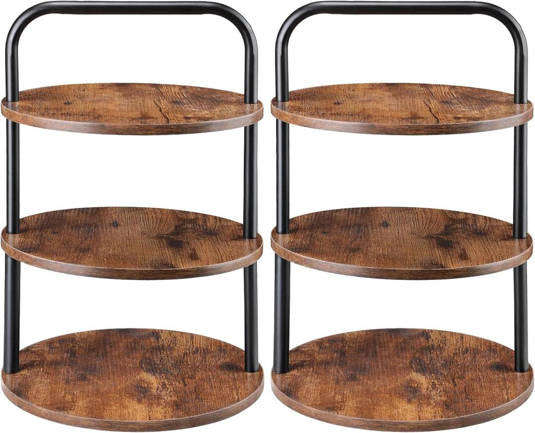 Aminigram 2 Pack Wooden Cupcake Stand, 3 Tier Large Cupcake Tower Stand 50 Cupcakes, Dessert Stand Cupcake Display Stand Cupcake Tower for Party, Wedding, Birthday, Halloween, Farmhouse Decor