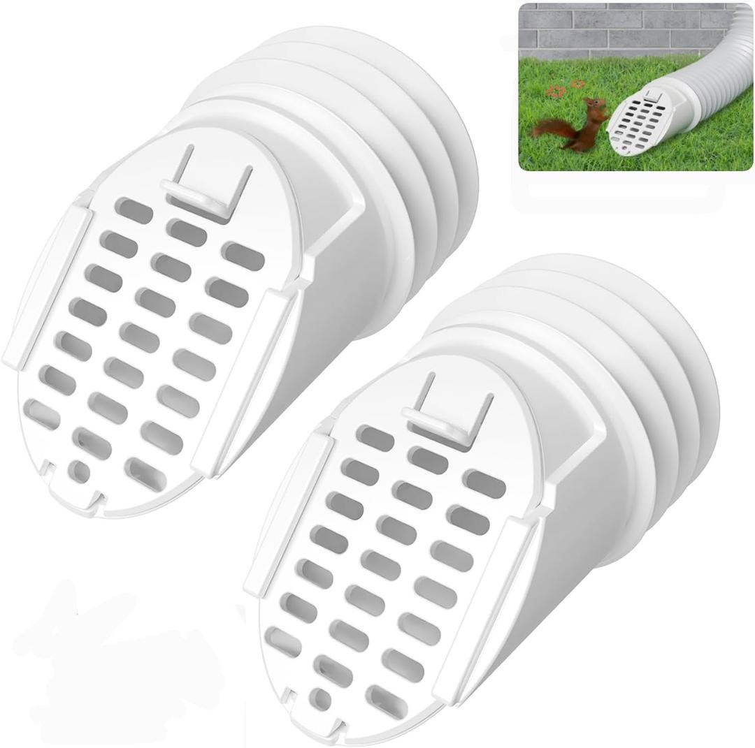 2 Packs 3.6" Gutter Downspout Guard Cover, Twist-in Internal Insert for Flexible Downspout Extensions Hose, Rodents Gutter Guard to Keep Debris and Rodents Out