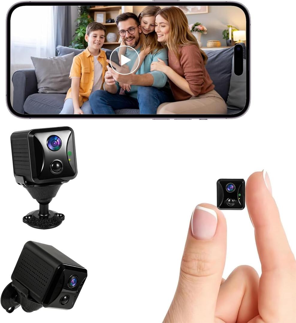 2025 Upgraded Hidden Camera Spy Camera,4K HD Mini Nanny Cam for Home/Office with Night Vision, App Control WiFi Indoor Security Camera, Motion Detection, Wireless Remote Viewing Cam