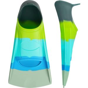 Gintenco Swim Fins, Kids Swim Training Fins for Lap Swimming, Travel Size Flippers with Mesh Bag, Silicone Swimming Fins for Kids Teens Adults Women Men (XS(KIDS 13-1.5), CH03)