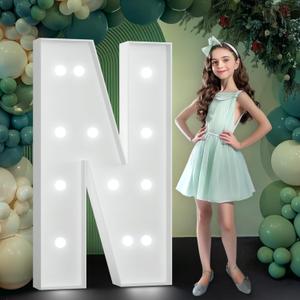 Marquee Letters 4 Feet Tall, Large Light Up Letters N, Light Up Letters 4 Feet Tall for Marry Me Wedding Event Bridal Shower Baby Shower Graduation Anniversary Party Decor