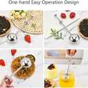 Two stainless steel tea filters with long handles, used as advanced tea filters for loose leaf tea, outdoor portable rotating tea leakage tea ball tea separation ball tea brewing device
