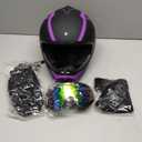 Yesmotor Youth Dirt Bike Helmet Set Includes Gloves, Goggles, Mask, Ideal Helmet for Kids 8-14, Premium Safety Gear for Dirt Bike Helmets Enthusiasts - DOT Approved(Purple,L)