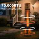 Wood Burning Patio Heater with Glass Viewing Window, Glass Tube, Fire Pits for Outside Wood Burning, Outdoor Fire Pit for Backyard, Patio