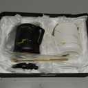 ZENFUN 2 Pack Ceramic Mug Set for Couple, Coffee Mugs with Gift Box, Engagement Wedding Gift 13.5 oz Porcelain Mug Set with Lid and Gold Spoon Marbling, His and Hers, Christmas( Black&White)