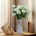 Hydrangea Artificial Flowers Fake Hydrangeas - Silk Flowers 4 Pack 28 Inch Long with 12 Real Touch Blooms, Snowball Viburnum for Wedding and Home Decor (White)
