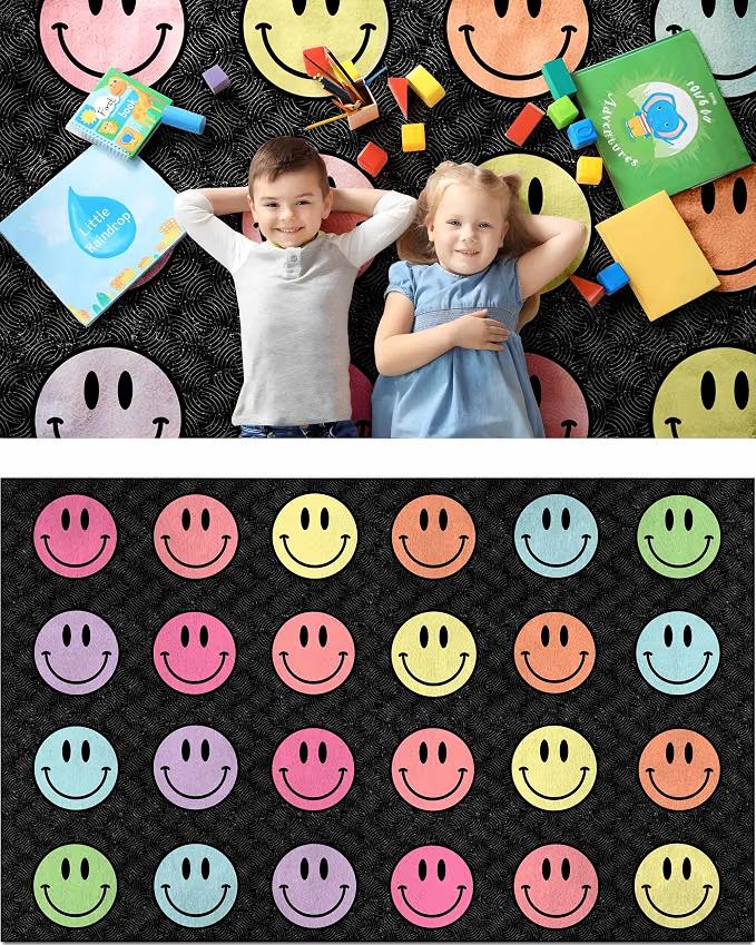 Large Classroom Rug Elementary 8x10 - (Washable) Classroom Rugs for Kids Room - Classroom Carpet Elementary - Kids playroom Rug 8 x 10 - Preschool Rugs for Classroom - Schoolgirl Classroom Decor