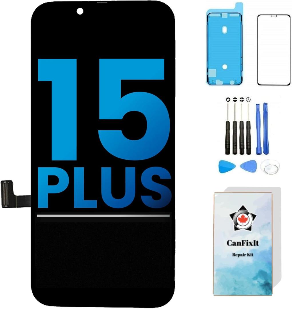 CanFixIt Screen Replacement AQ7 Incell Screen Unmatchable Performance - Faster Refresh Rate, Compatible for iPhone 15 Plus LCD Screen 6.7" INCELL (NOT TFT) Touch Glass Display Digitizer + Tool Kits